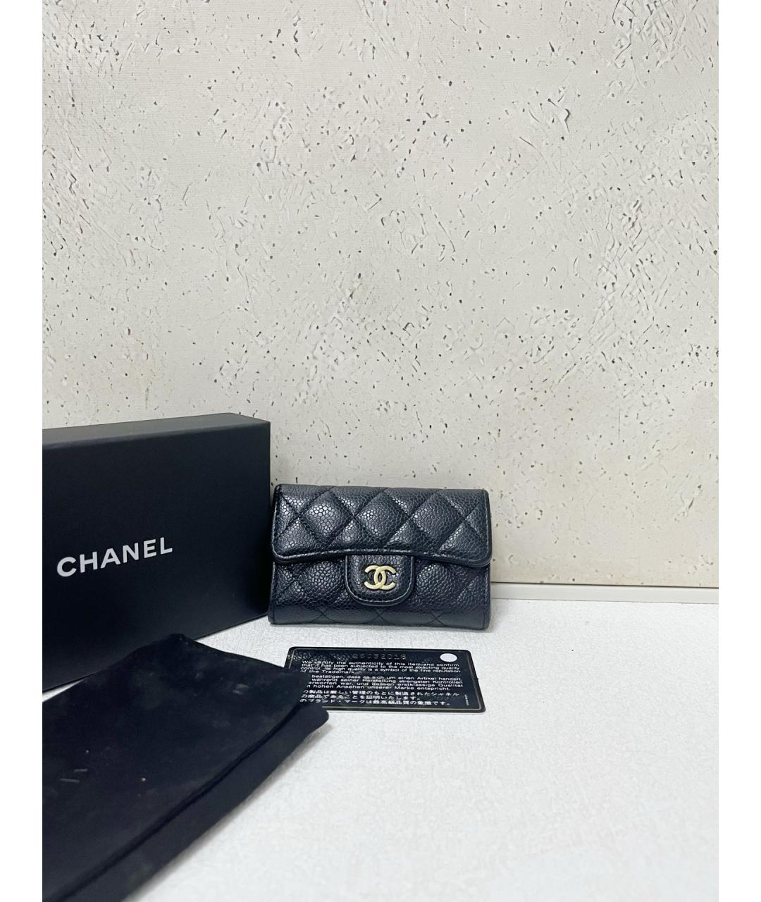 CHANEL Черный кожаный кошелек, фото 2