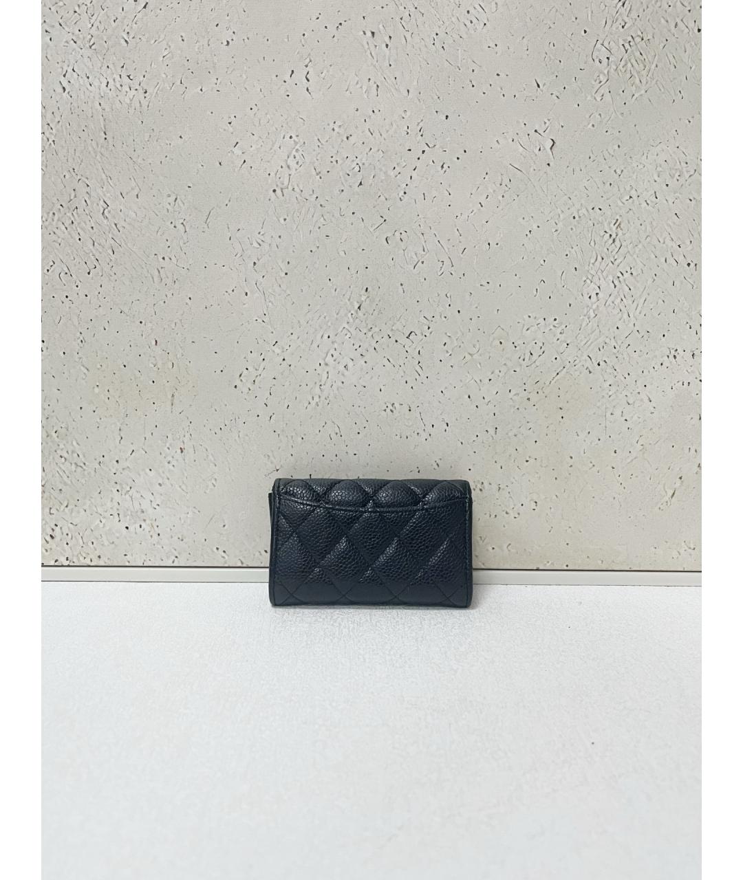 CHANEL Черный кожаный кошелек, фото 3