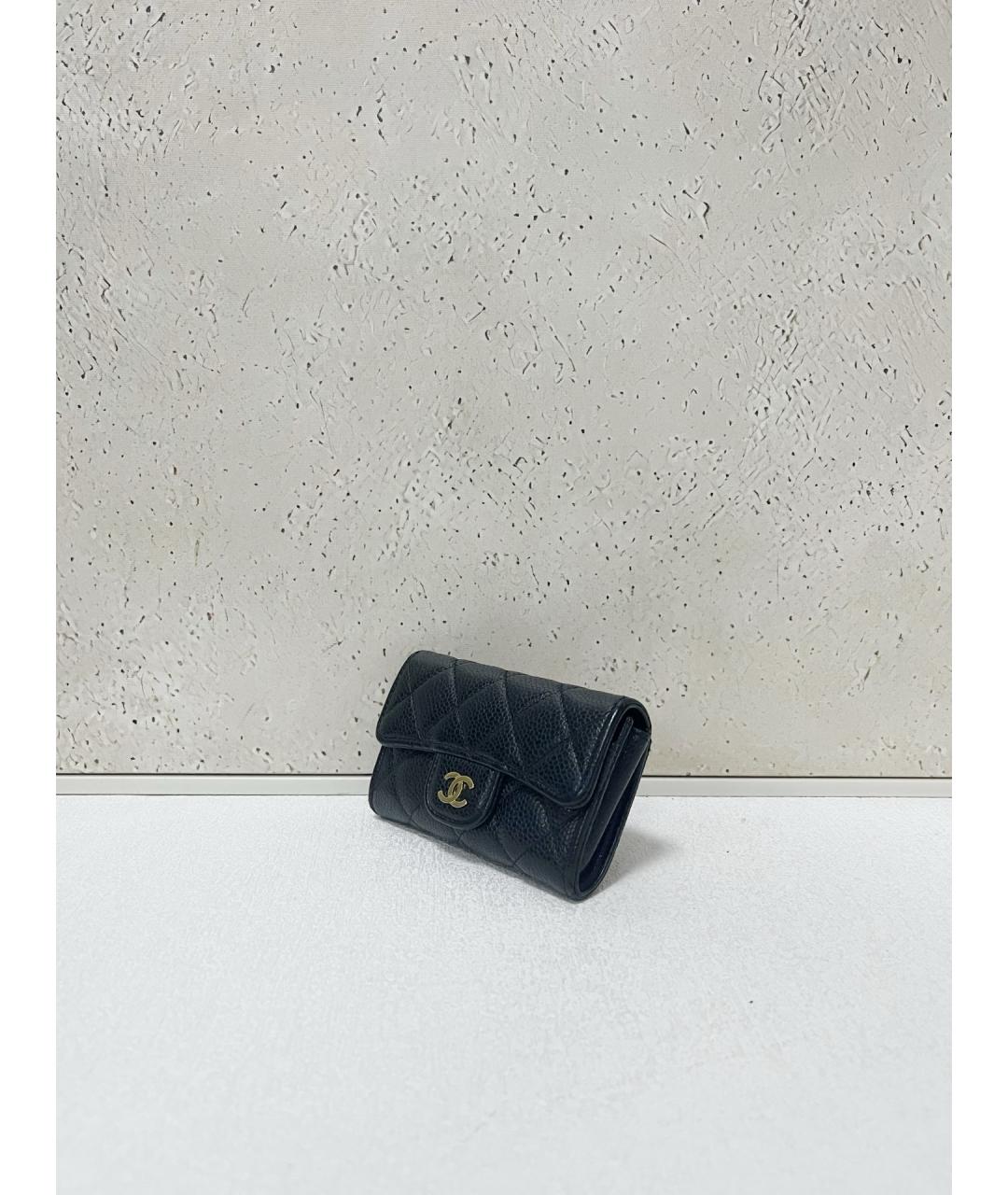 CHANEL Черный кожаный кошелек, фото 5