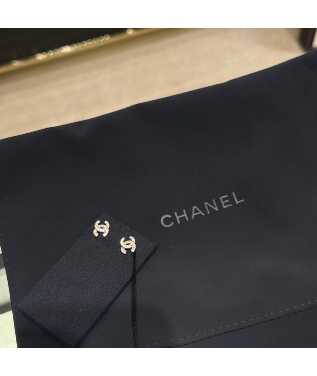 CHANEL Золотые металлические серьги, фото 2
