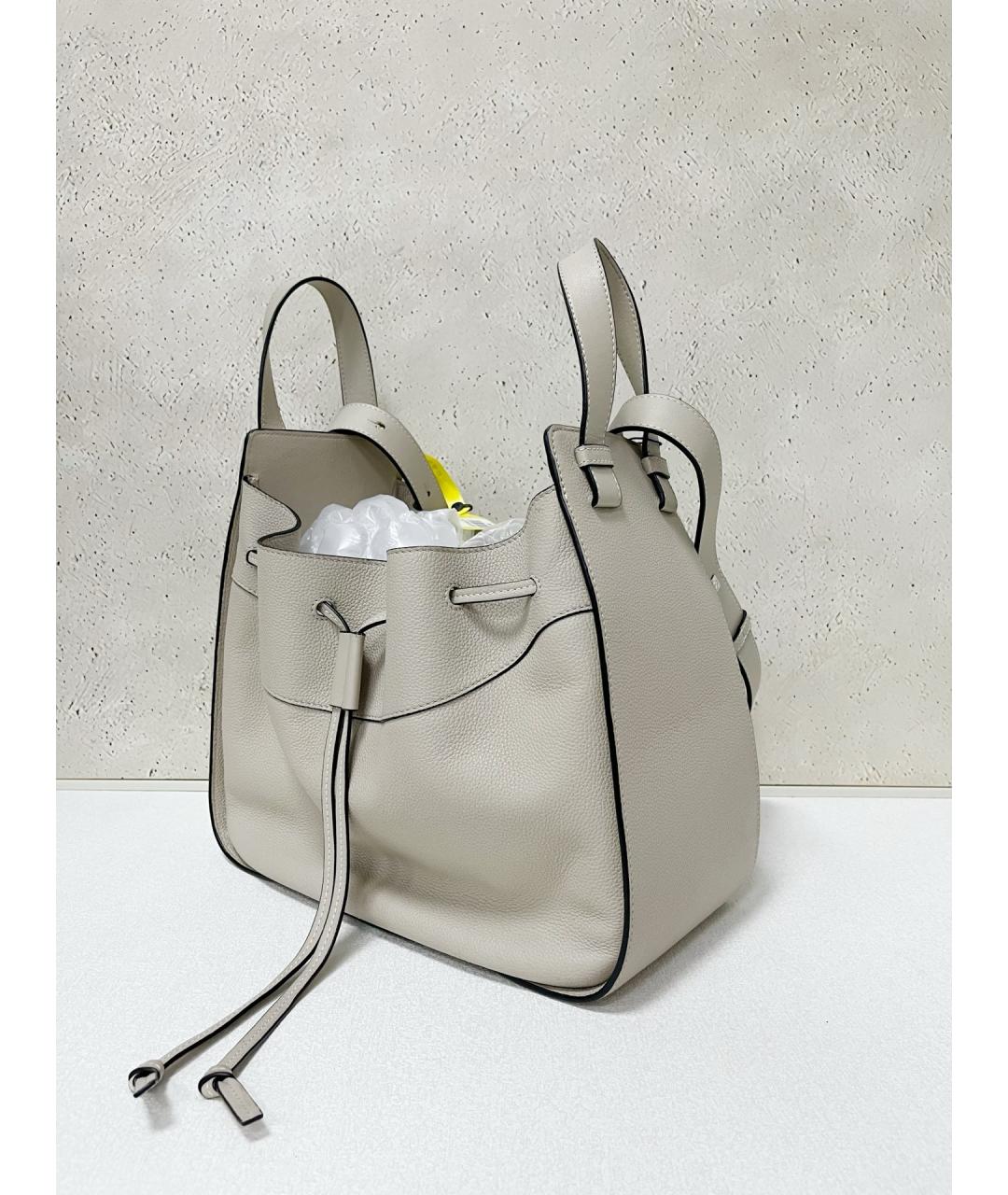 LOEWE Бежевая кожаная сумка через плечо, фото 3