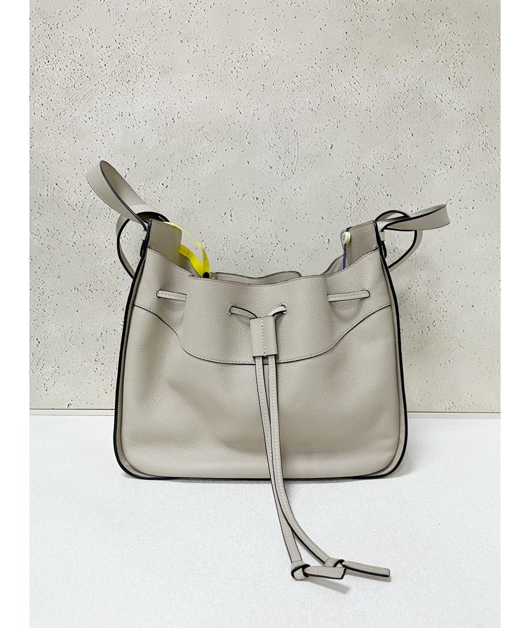 LOEWE Бежевая кожаная сумка через плечо, фото 4