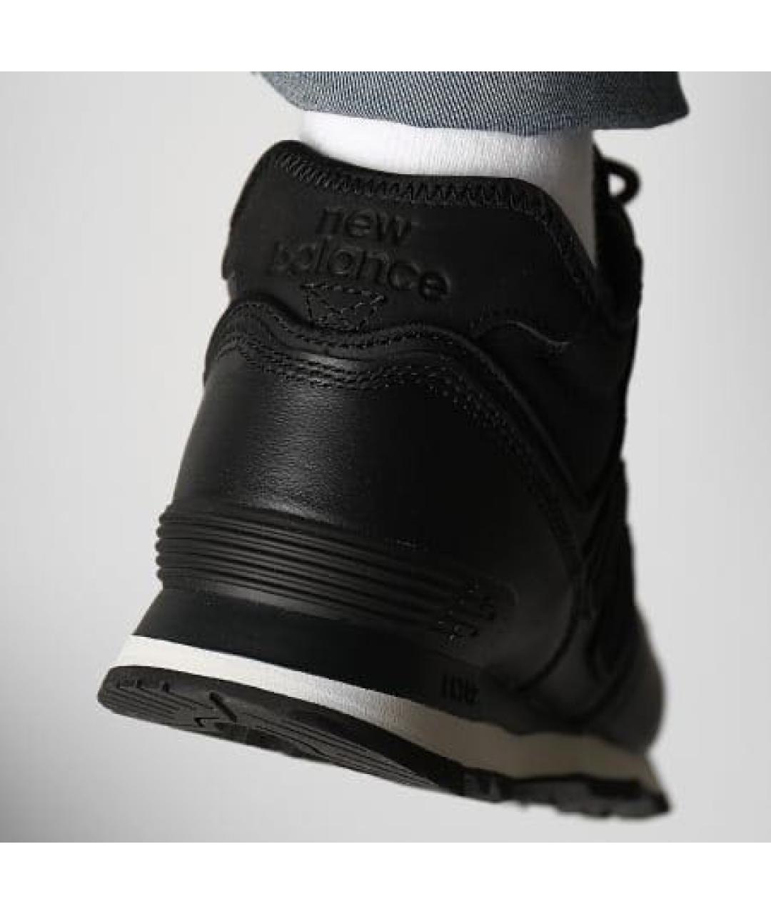 NEW BALANCE Черные кожаные высокие кроссовки / кеды, фото 8
