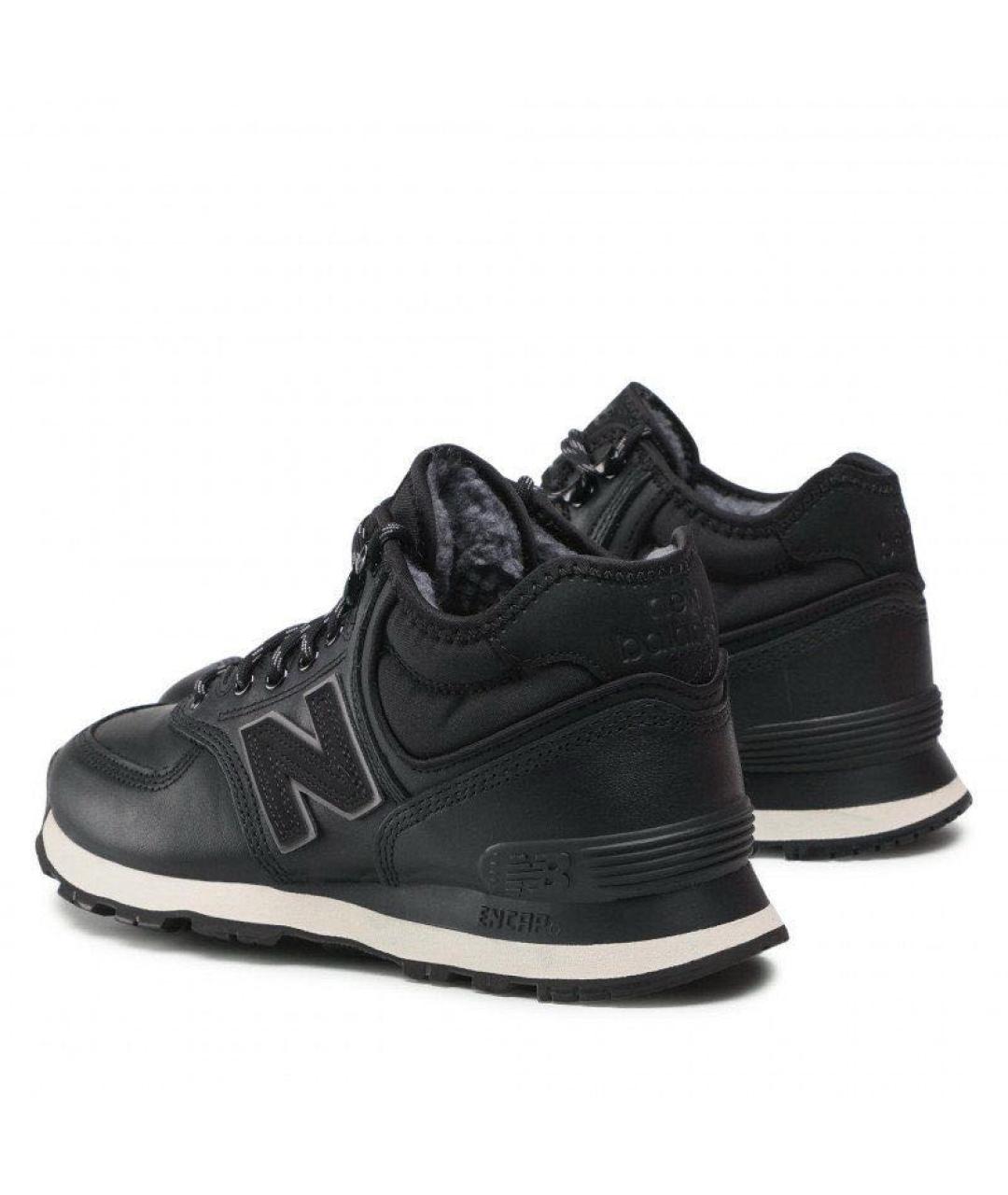 NEW BALANCE Черные кожаные высокие кроссовки / кеды, фото 2