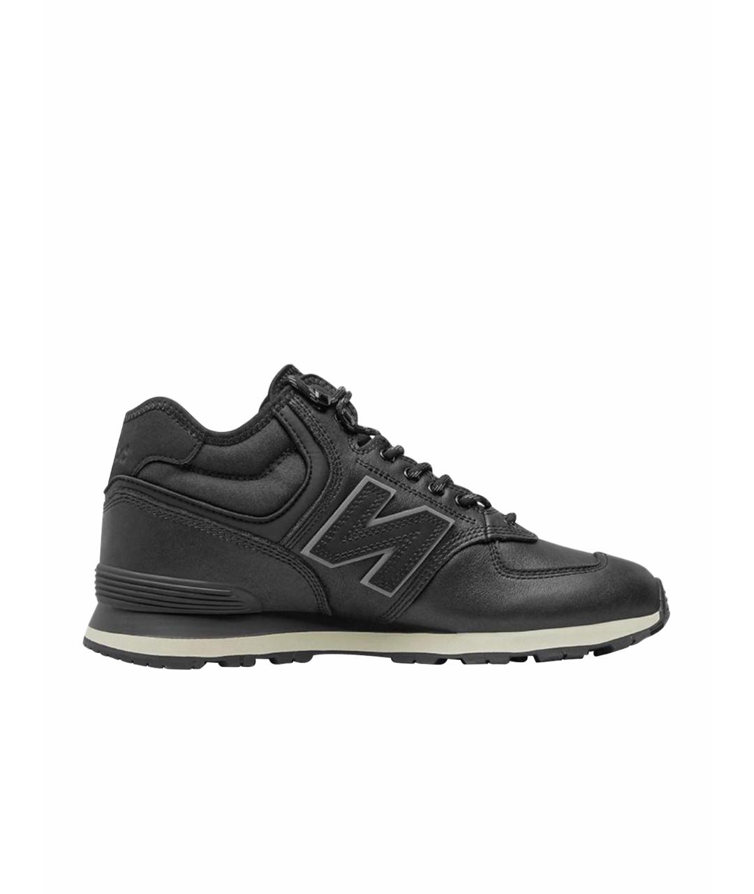 NEW BALANCE Черные кожаные высокие кроссовки / кеды, фото 1