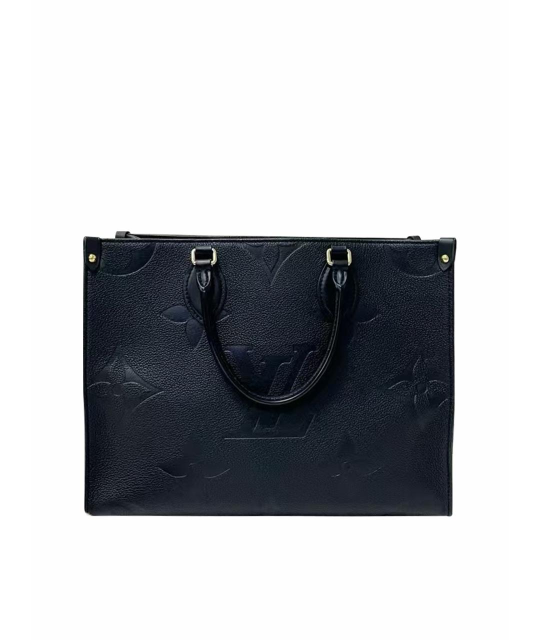 LOUIS VUITTON Черная кожаная сумка тоут, фото 7