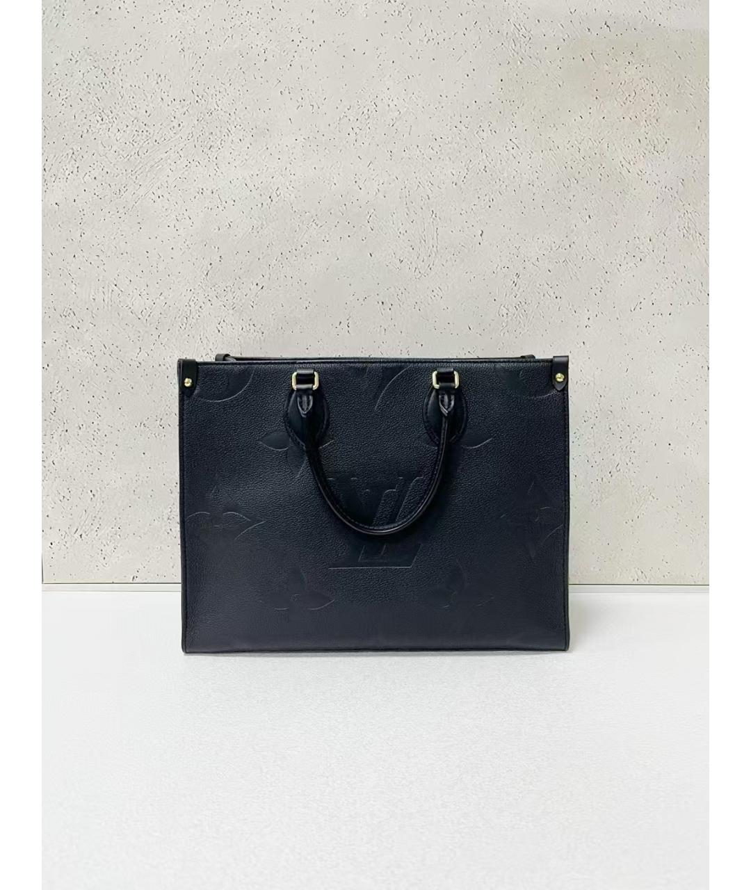 LOUIS VUITTON Черная кожаная сумка тоут, фото 2