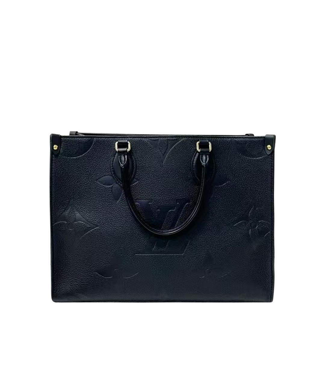 LOUIS VUITTON Черная кожаная сумка тоут, фото 1