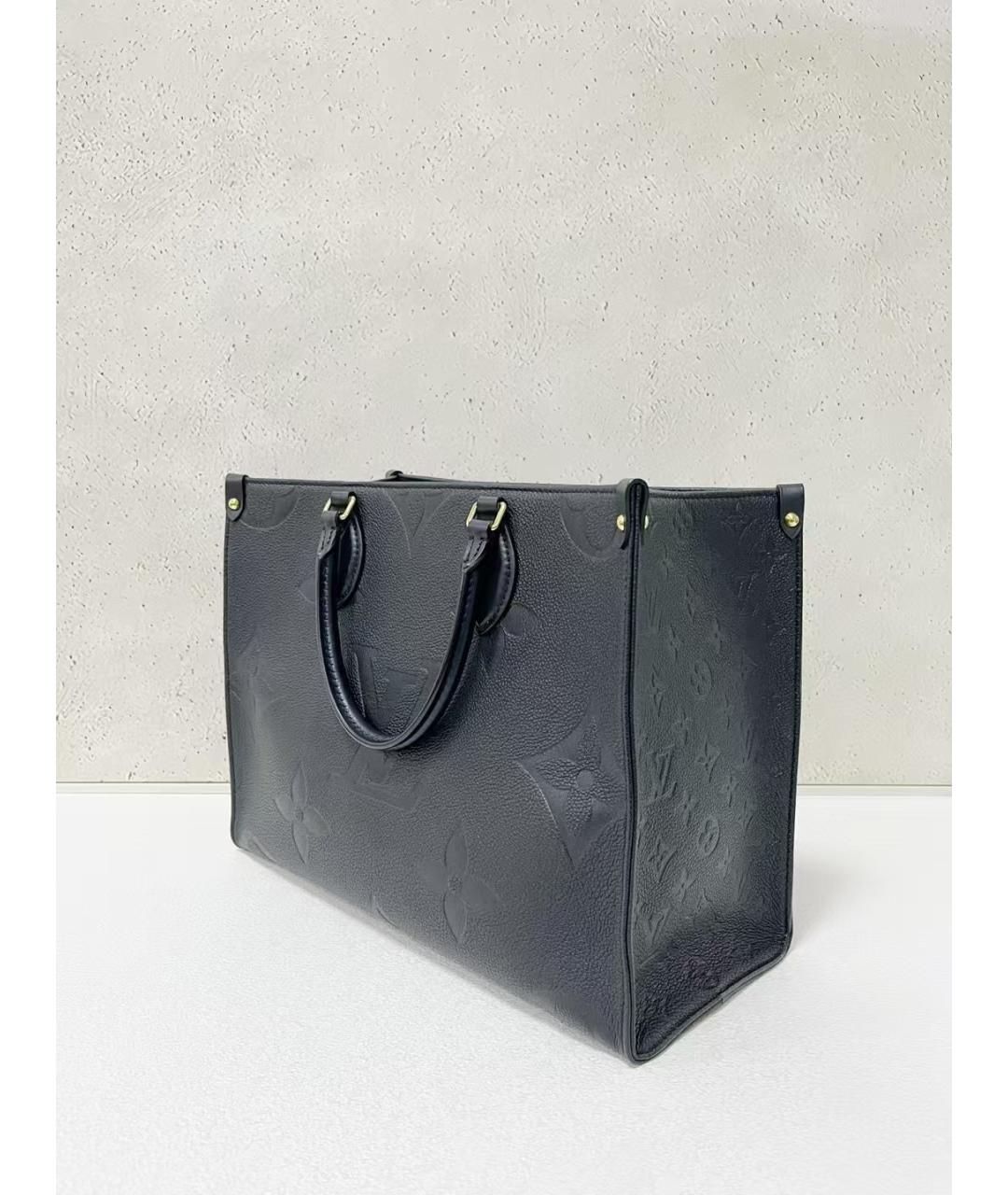 LOUIS VUITTON Черная кожаная сумка тоут, фото 4
