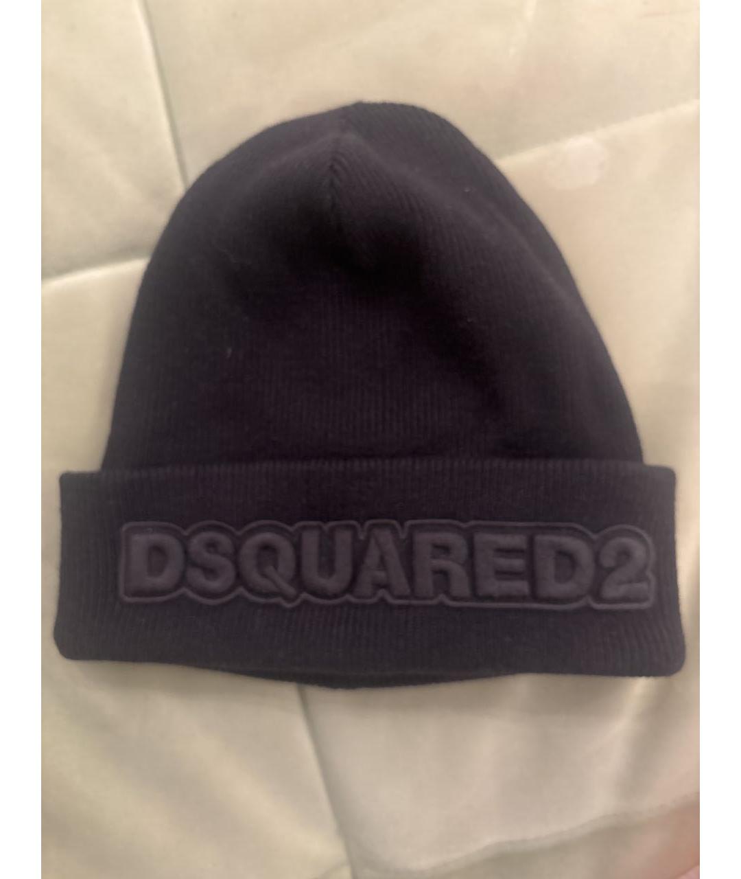 DSQUARED2 Черная шерстяная шапка, фото 3