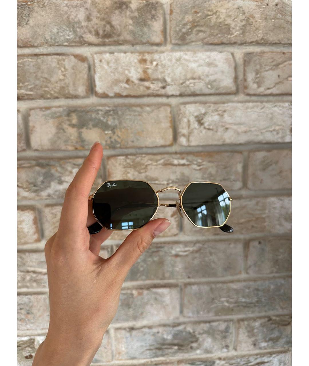 RAY BAN Хаки металлические солнцезащитные очки, фото 7