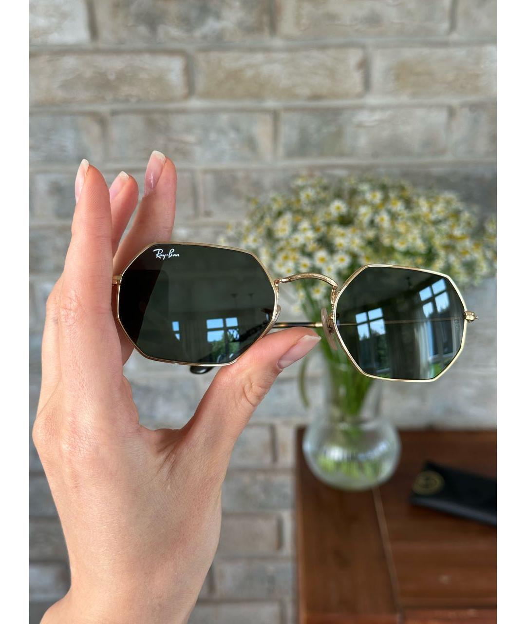 RAY BAN Хаки металлические солнцезащитные очки, фото 4