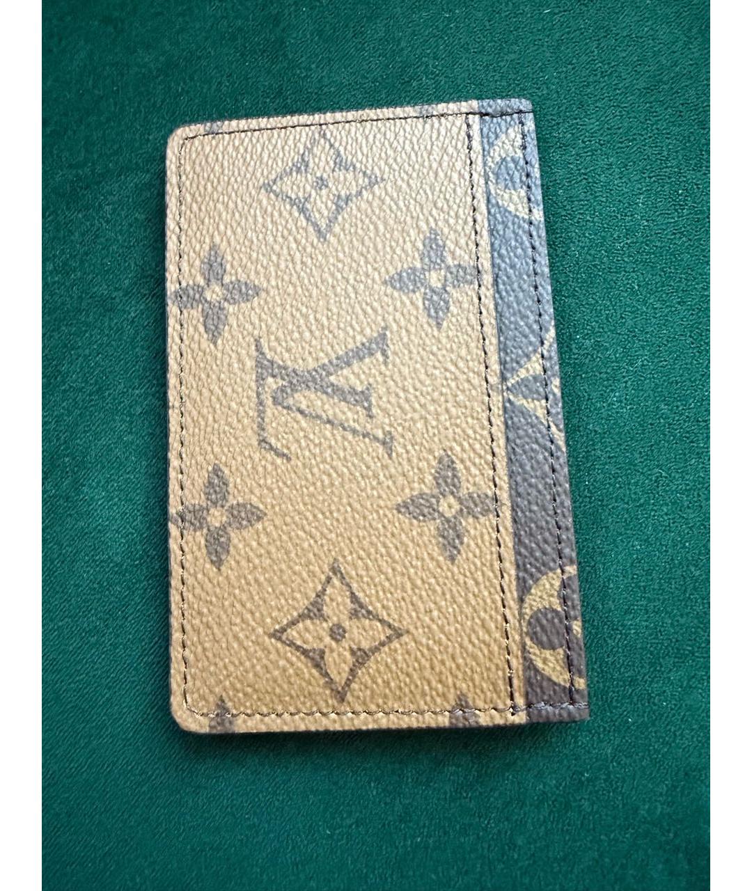LOUIS VUITTON Коричневый кардхолдер, фото 3