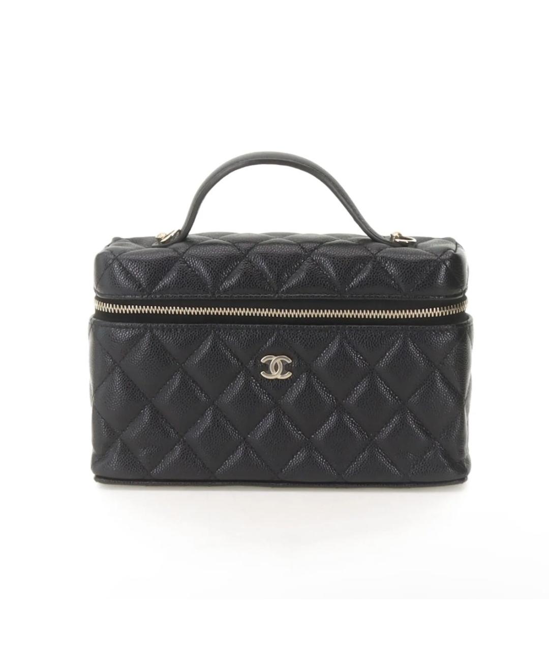 CHANEL Черная кожаная сумка с короткими ручками, фото 1