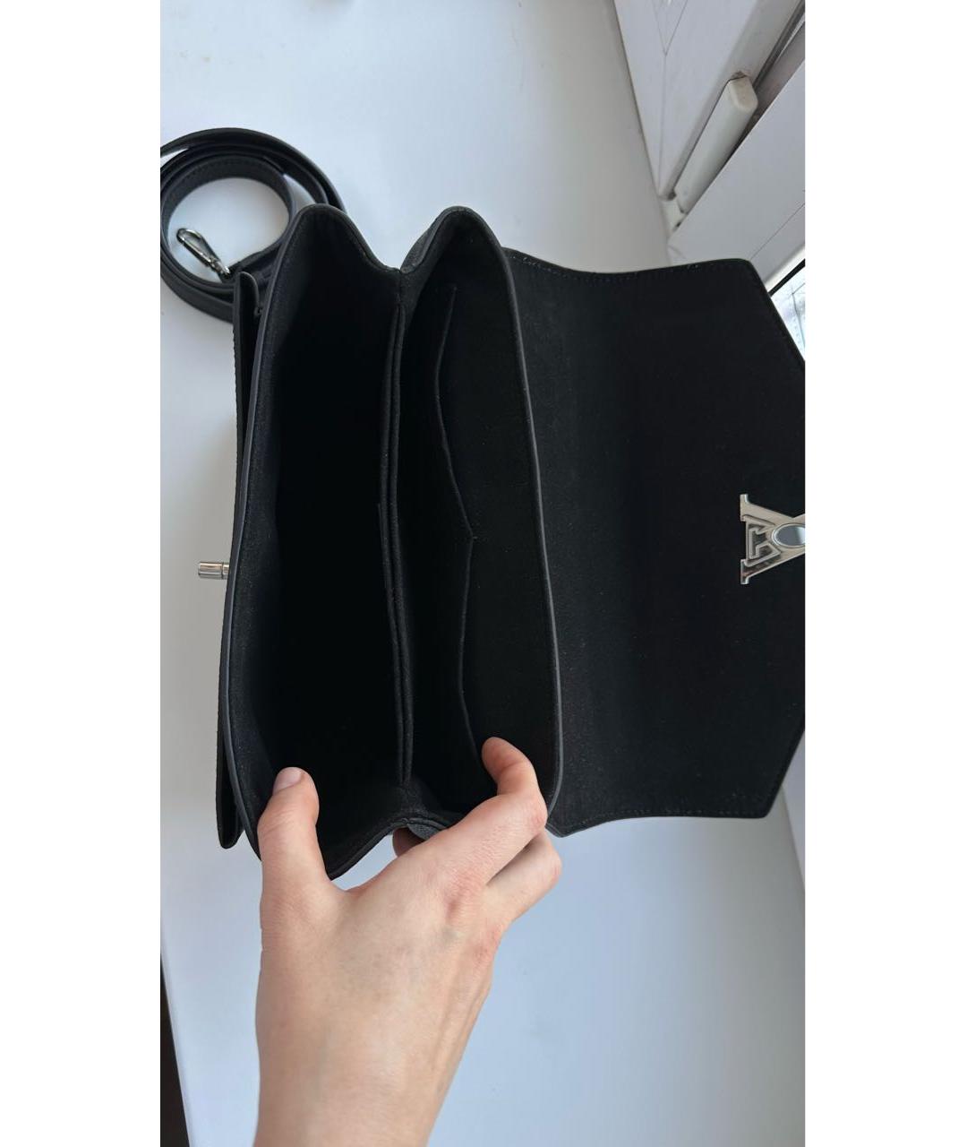 LOUIS VUITTON Черная кожаная сумка с короткими ручками, фото 4