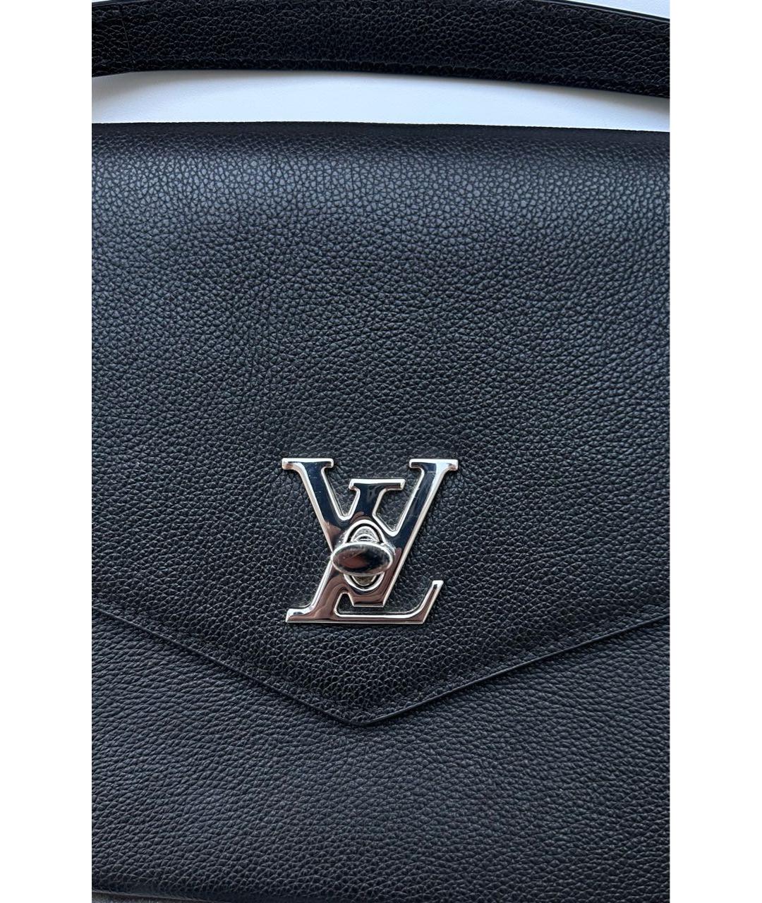 LOUIS VUITTON Черная кожаная сумка с короткими ручками, фото 5