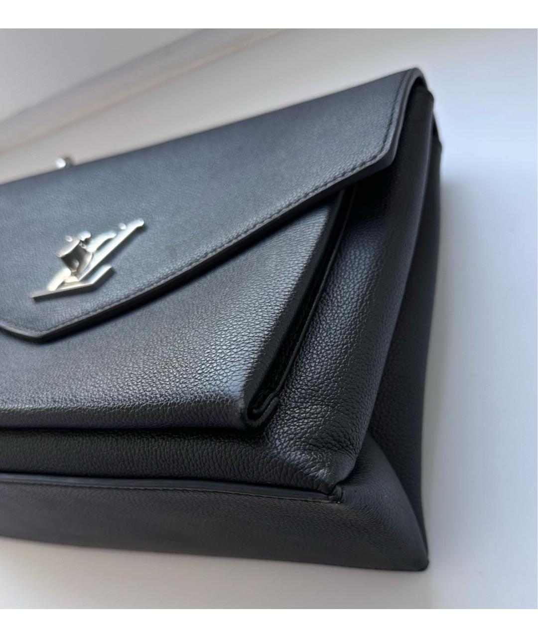 LOUIS VUITTON Черная кожаная сумка с короткими ручками, фото 8