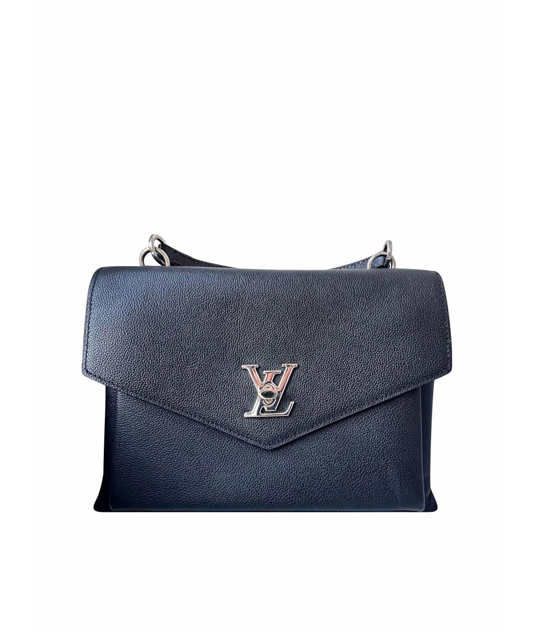 LOUIS VUITTON Черная кожаная сумка с короткими ручками, фото 1
