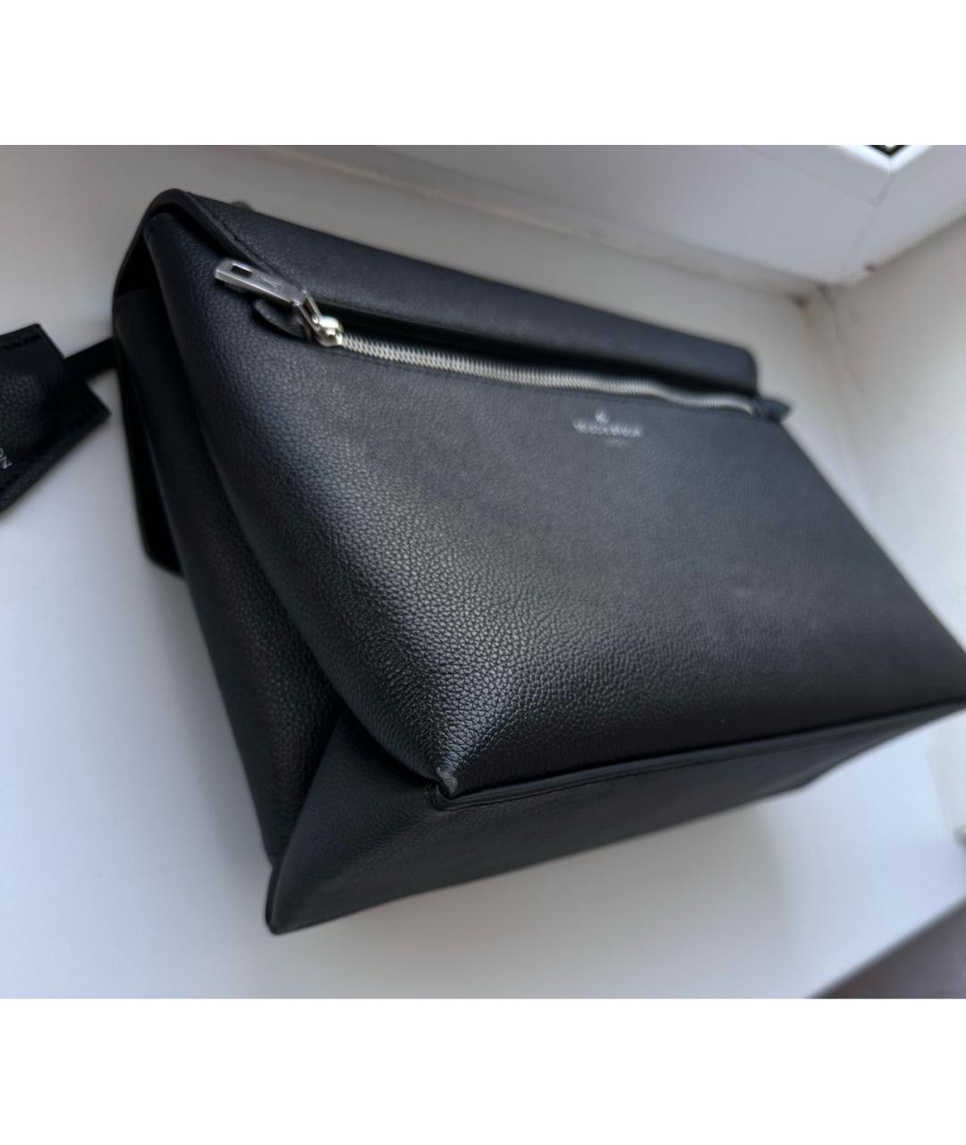 LOUIS VUITTON Черная кожаная сумка с короткими ручками, фото 6