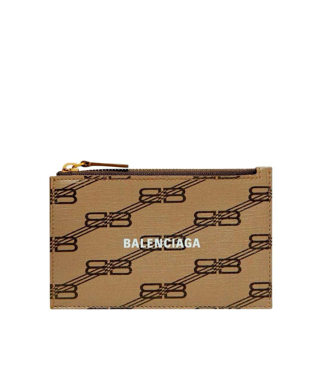 BALENCIAGA Коричневый кожаный кардхолдер, фото 1