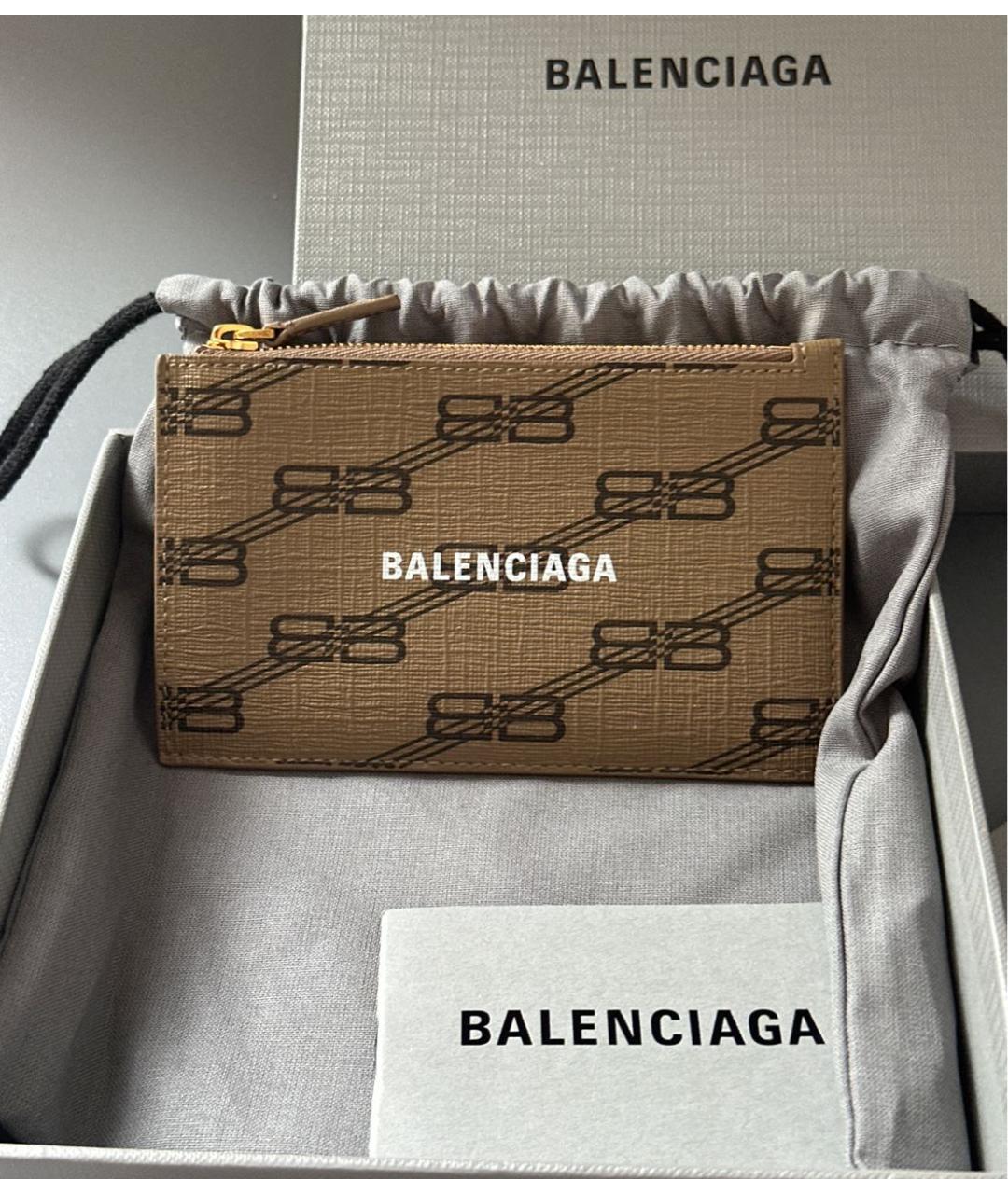 BALENCIAGA Коричневый кожаный кардхолдер, фото 4