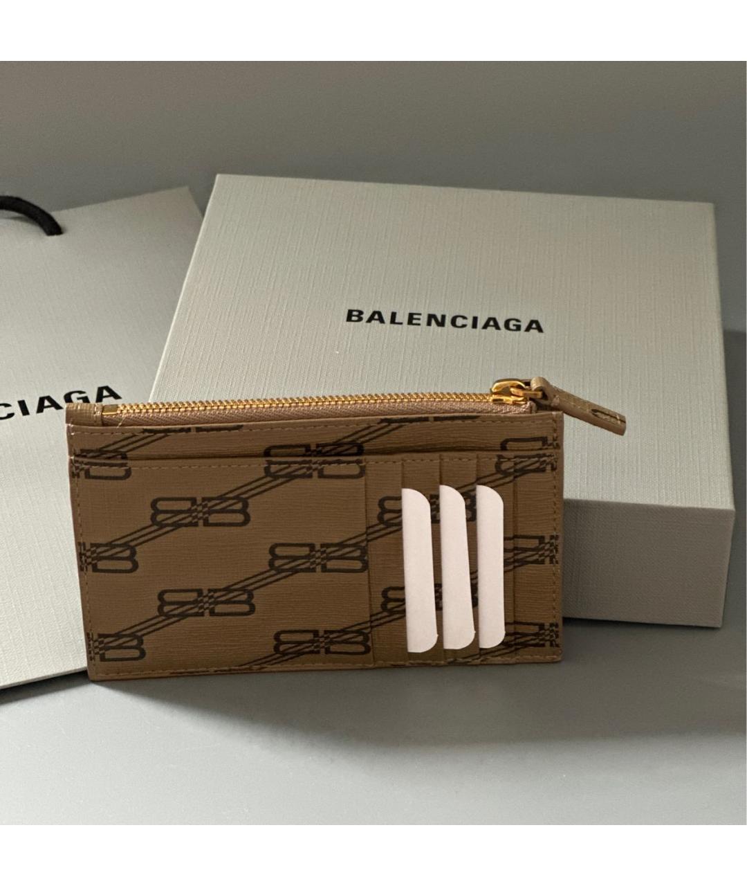 BALENCIAGA Коричневый кожаный кардхолдер, фото 7
