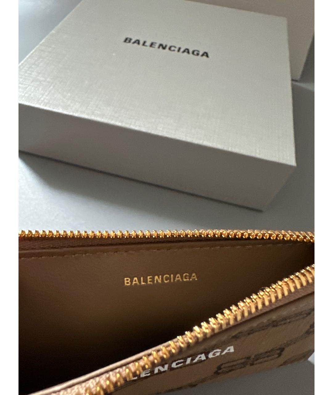 BALENCIAGA Коричневый кожаный кардхолдер, фото 5