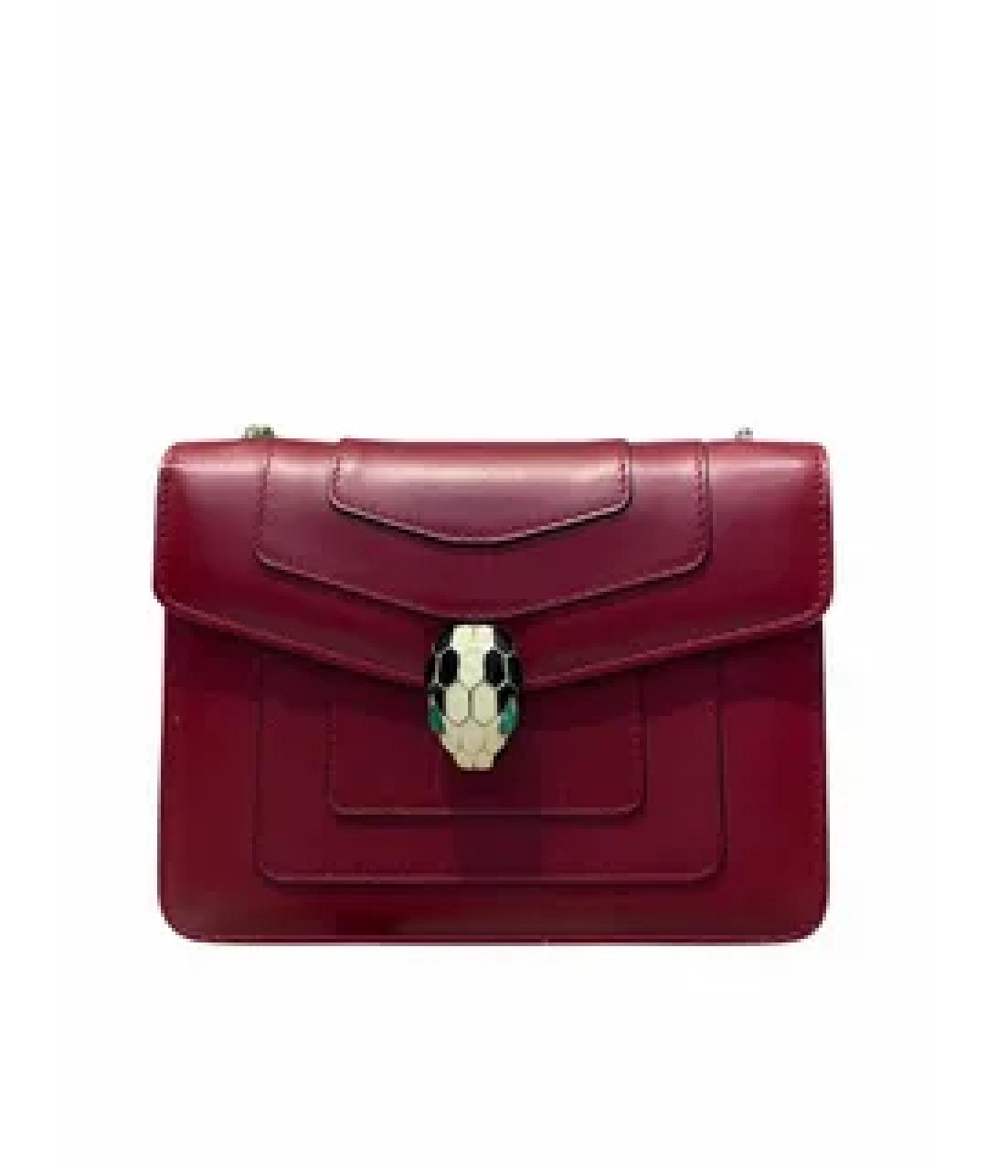 BVLGARI Красная кожаная сумка через плечо, фото 1