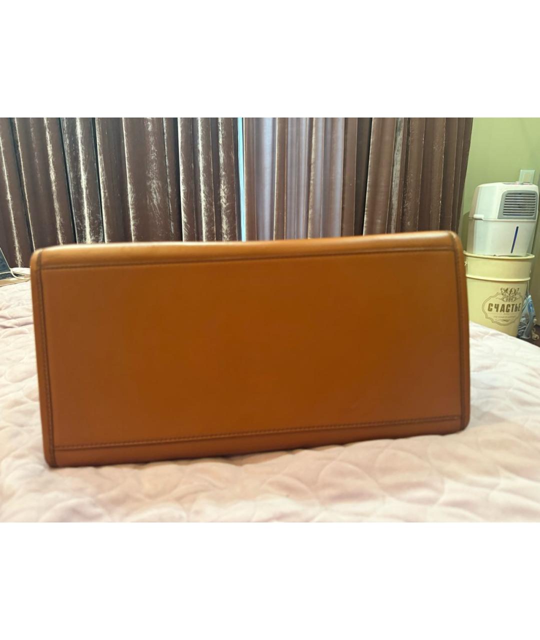 FENDI Оранжевая кожаная сумка тоут, фото 6