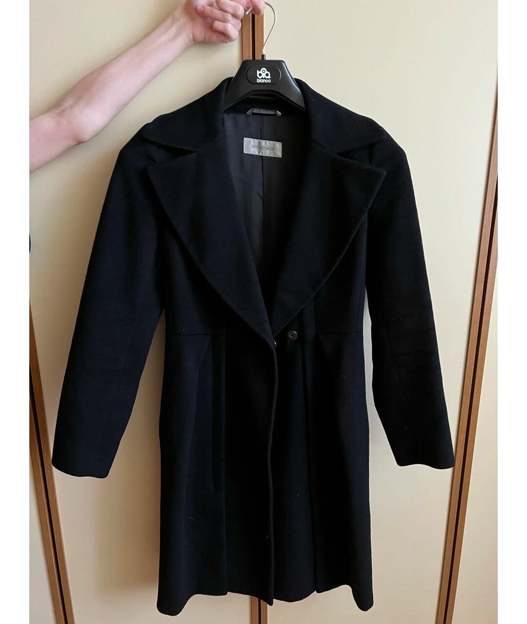 SPORTMAX Черное шерстяное пальто, фото 6