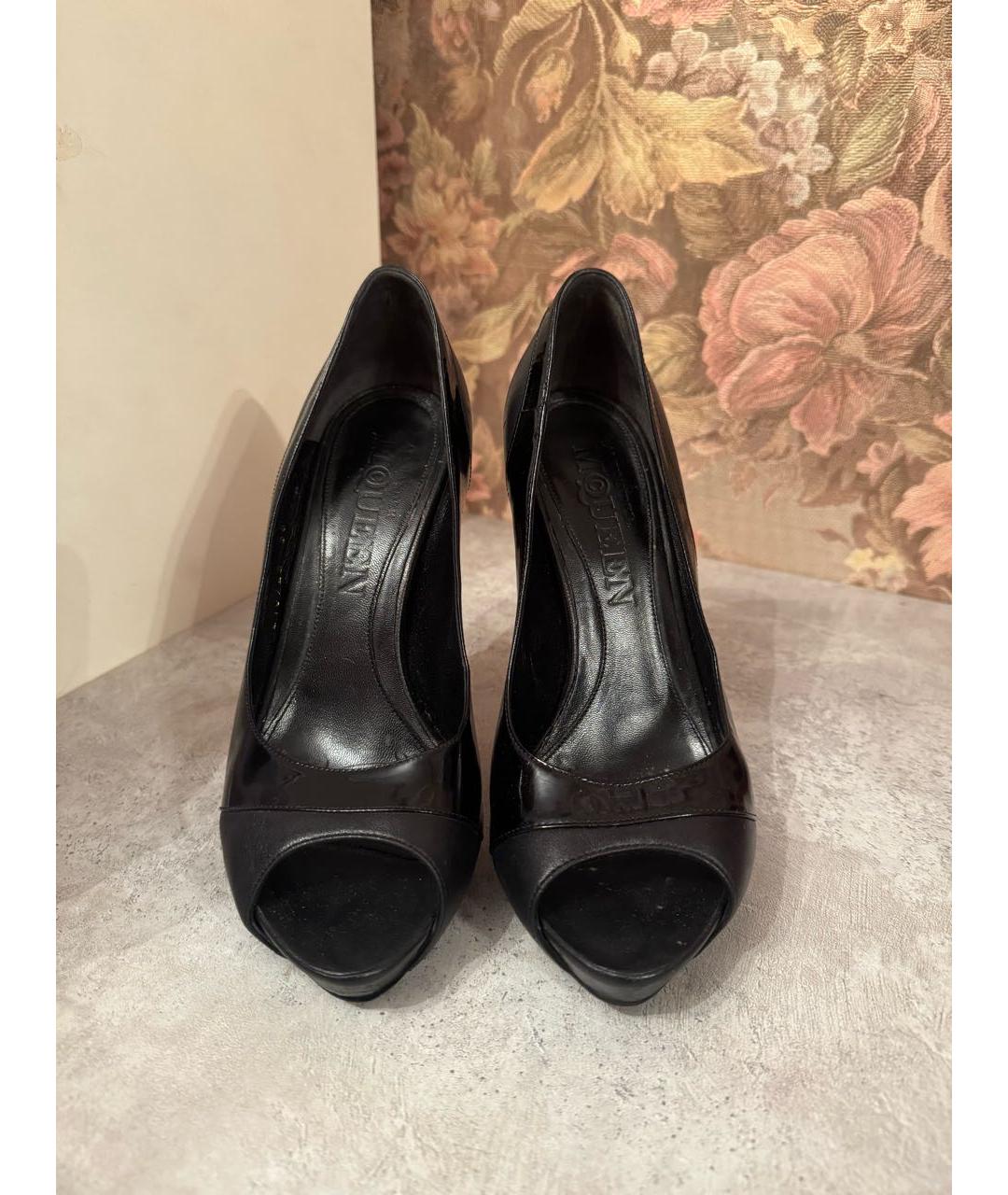 ALEXANDER MCQUEEN Черные кожаные туфли, фото 2