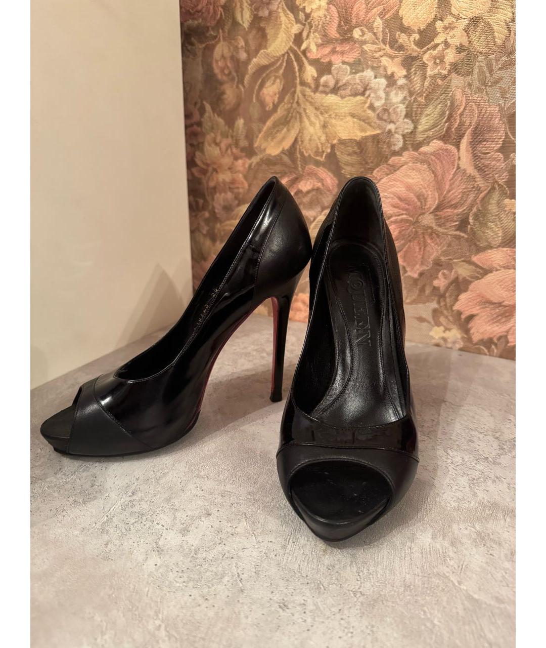 ALEXANDER MCQUEEN Черные кожаные туфли, фото 5