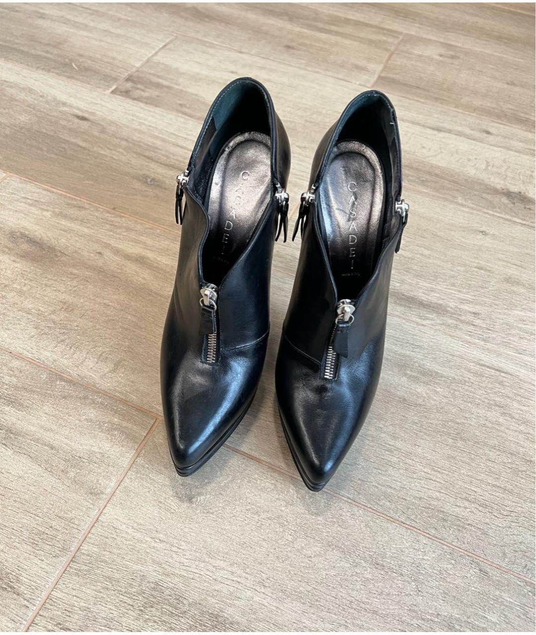 CASADEI Черные кожаные ботильоны, фото 2