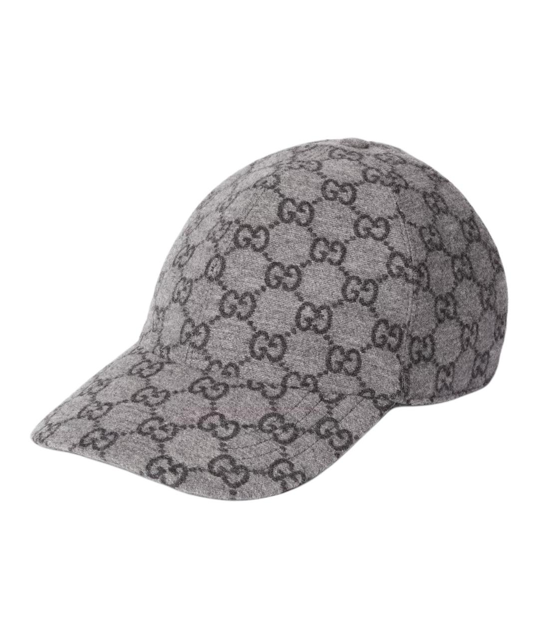 GUCCI Серая шерстяная кепка/бейсболка, фото 1
