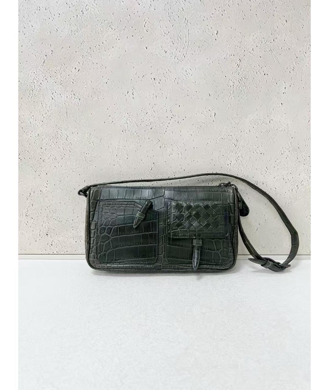BOTTEGA VENETA Зеленая кожаная сумка через плечо, фото 2