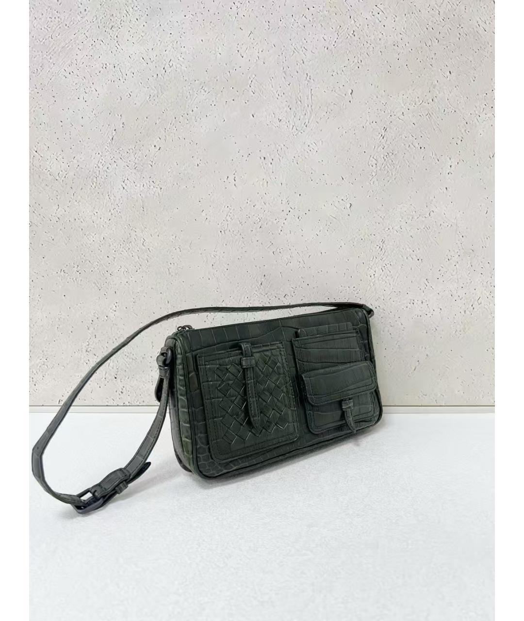 BOTTEGA VENETA Зеленая кожаная сумка через плечо, фото 3