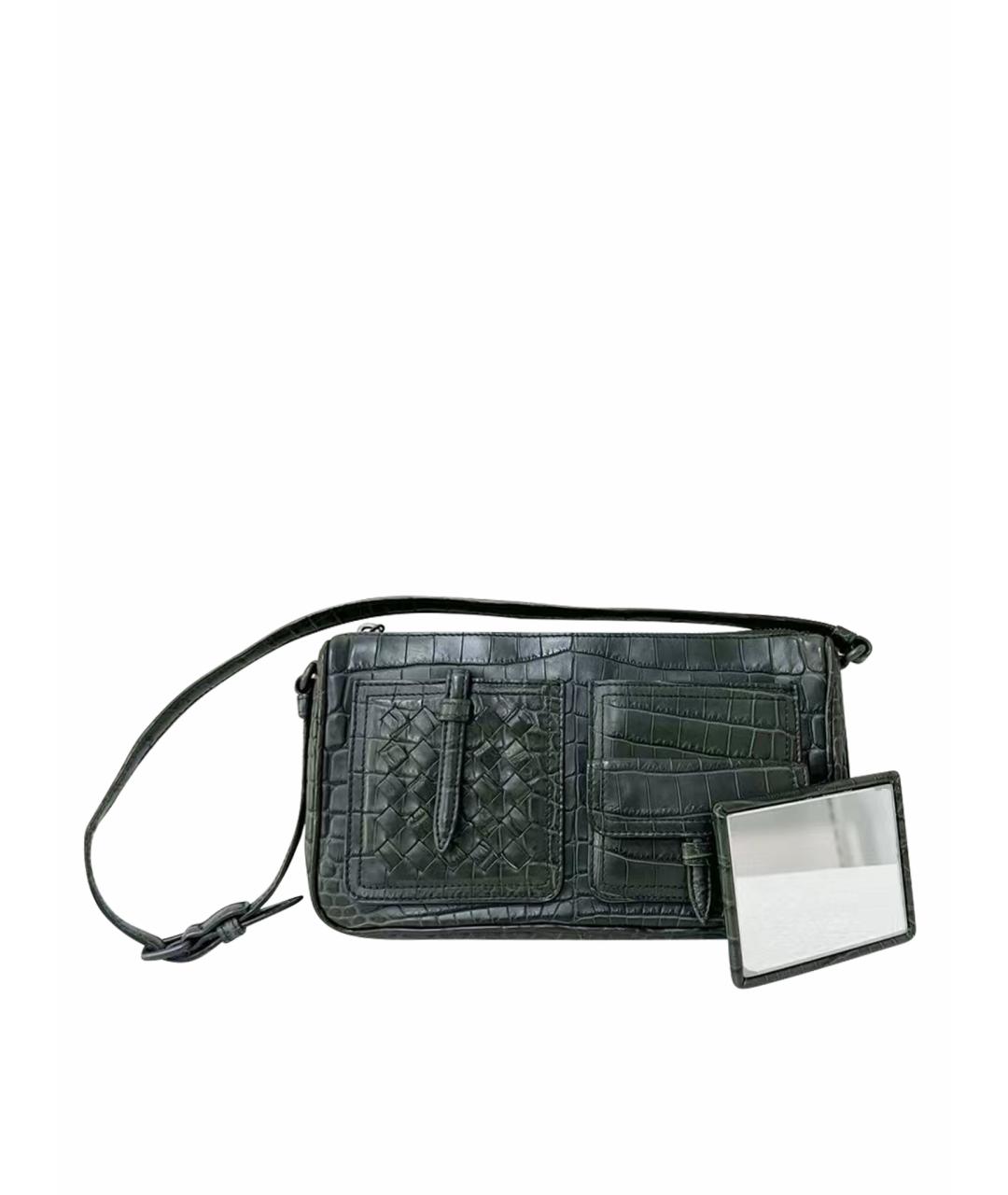 BOTTEGA VENETA Зеленая кожаная сумка через плечо, фото 1