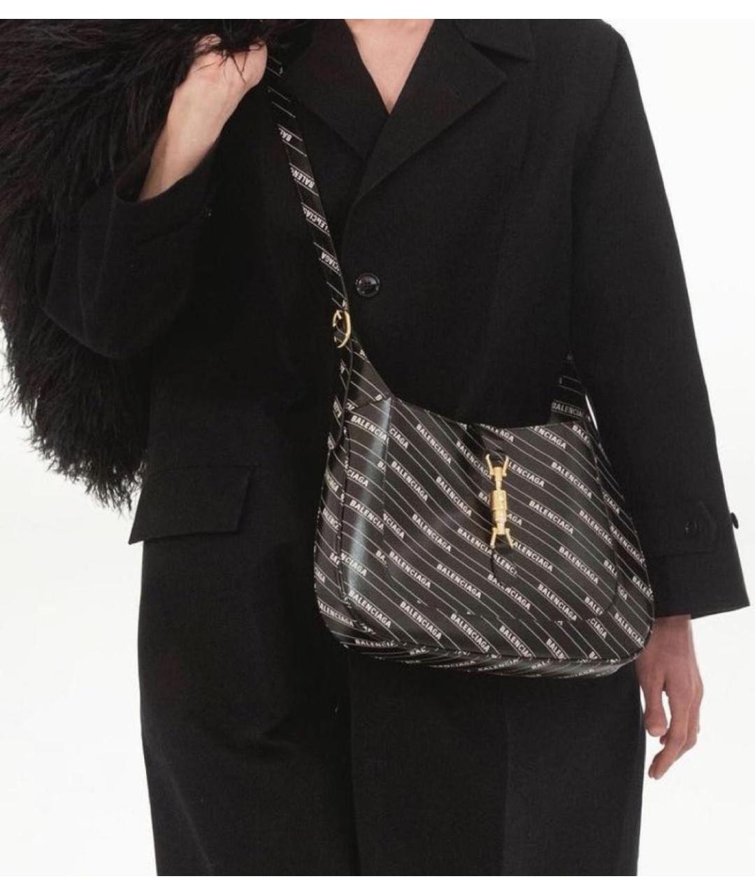 BALENCIAGA Черная кожаная сумка через плечо, фото 8