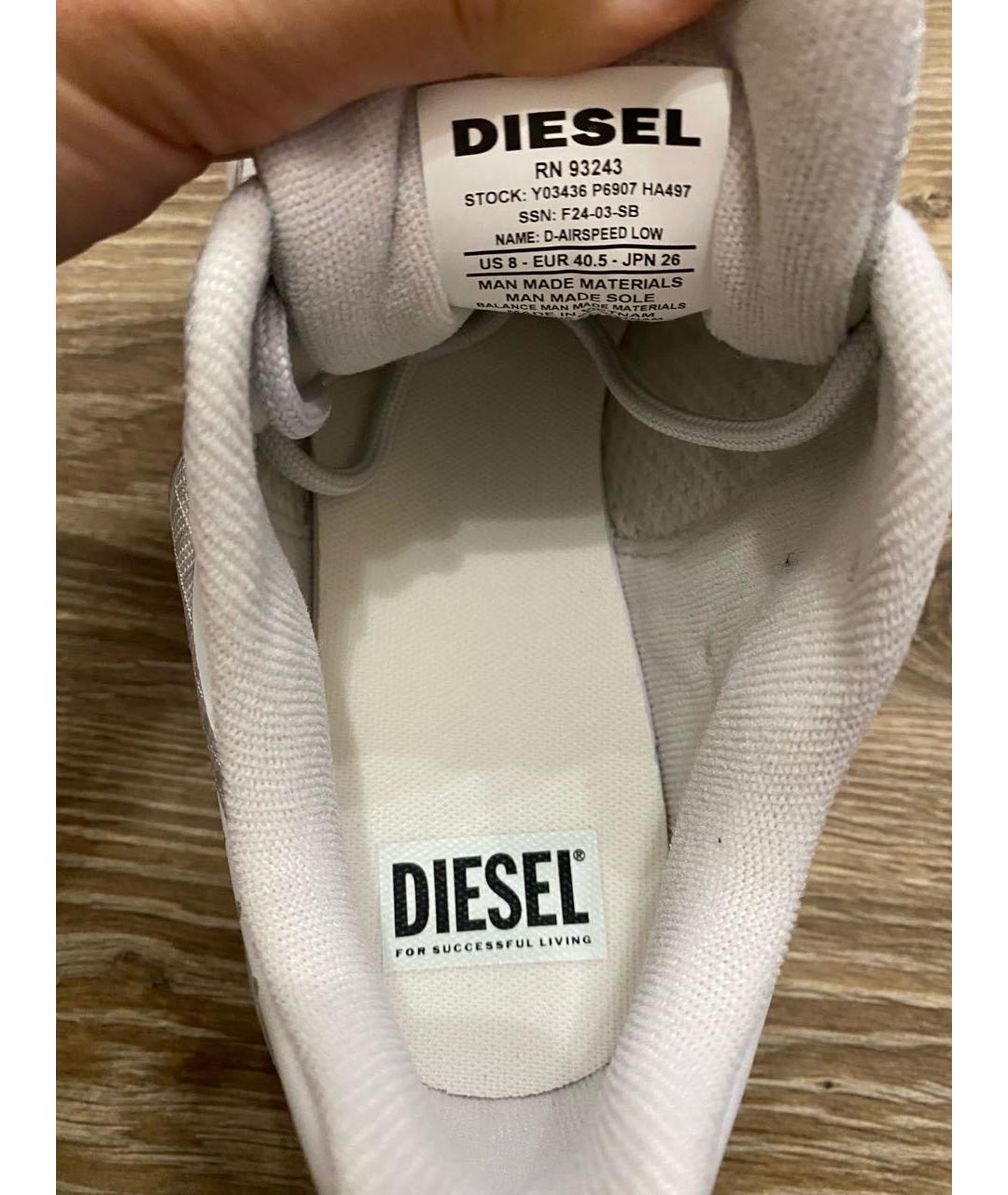 DIESEL Белые текстильные кроссовки, фото 6