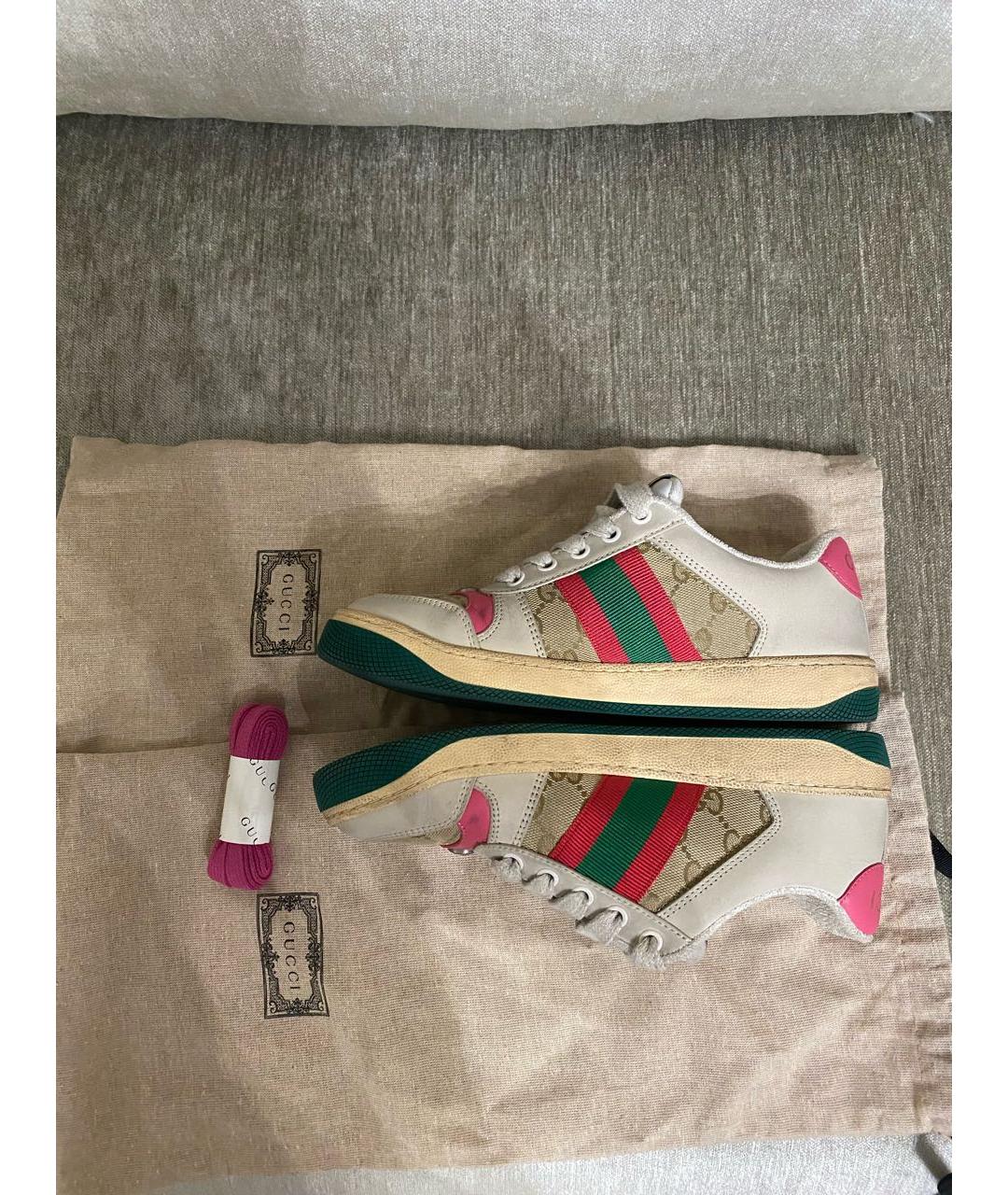 GUCCI Бежевые замшевые кеды, фото 5