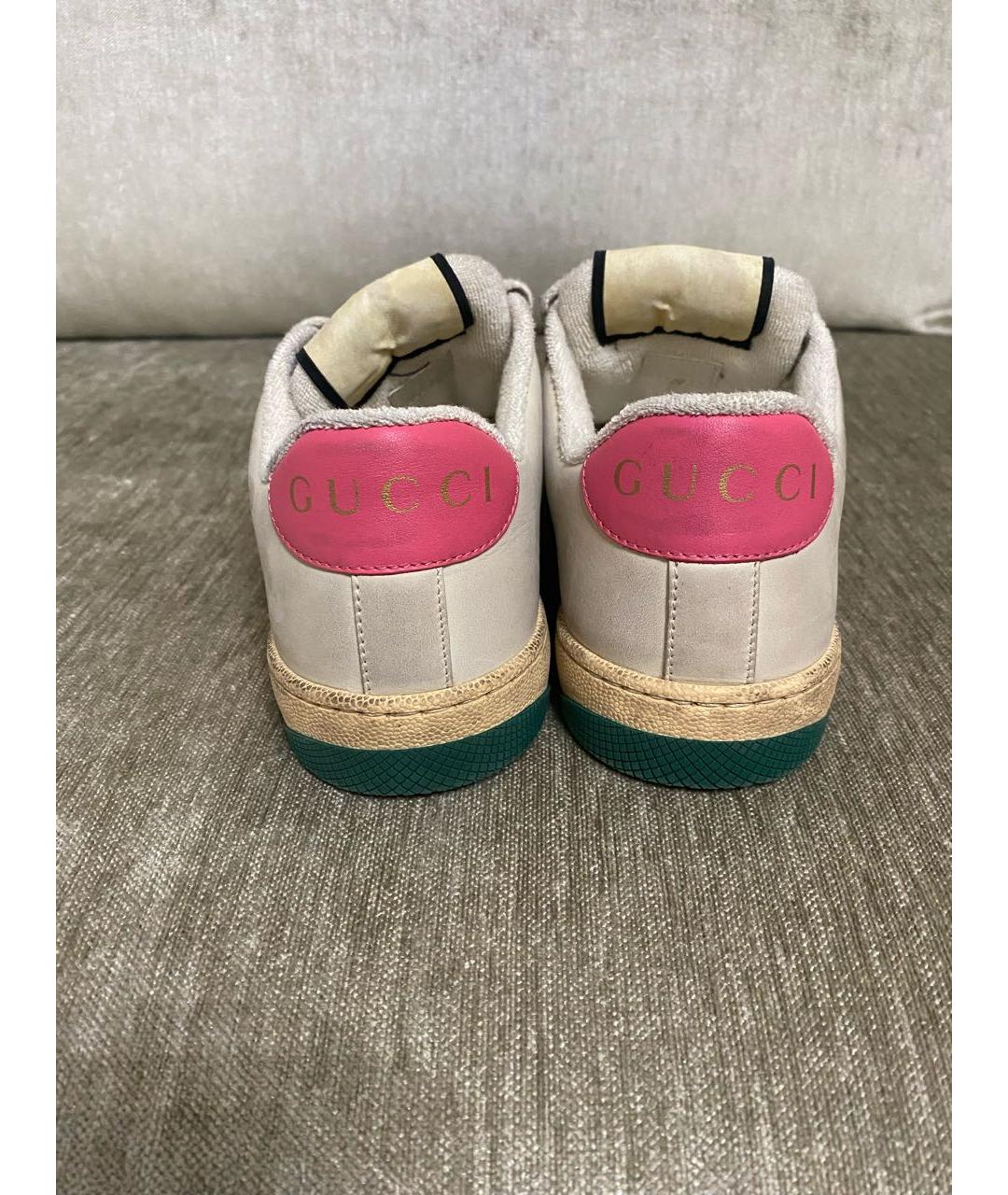 GUCCI Бежевые замшевые кеды, фото 4