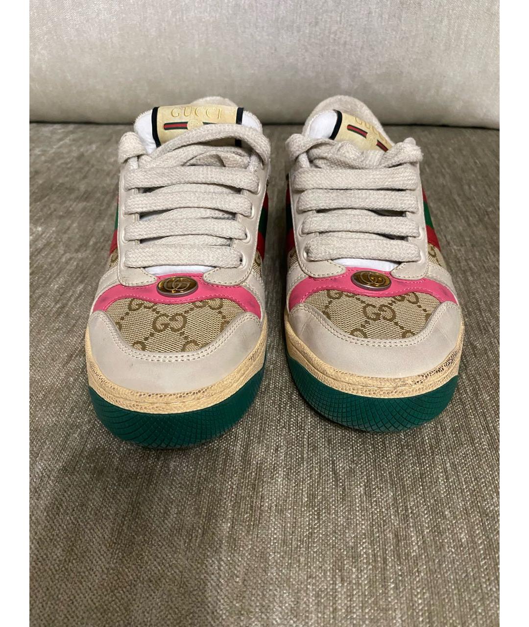 GUCCI Бежевые замшевые кеды, фото 2