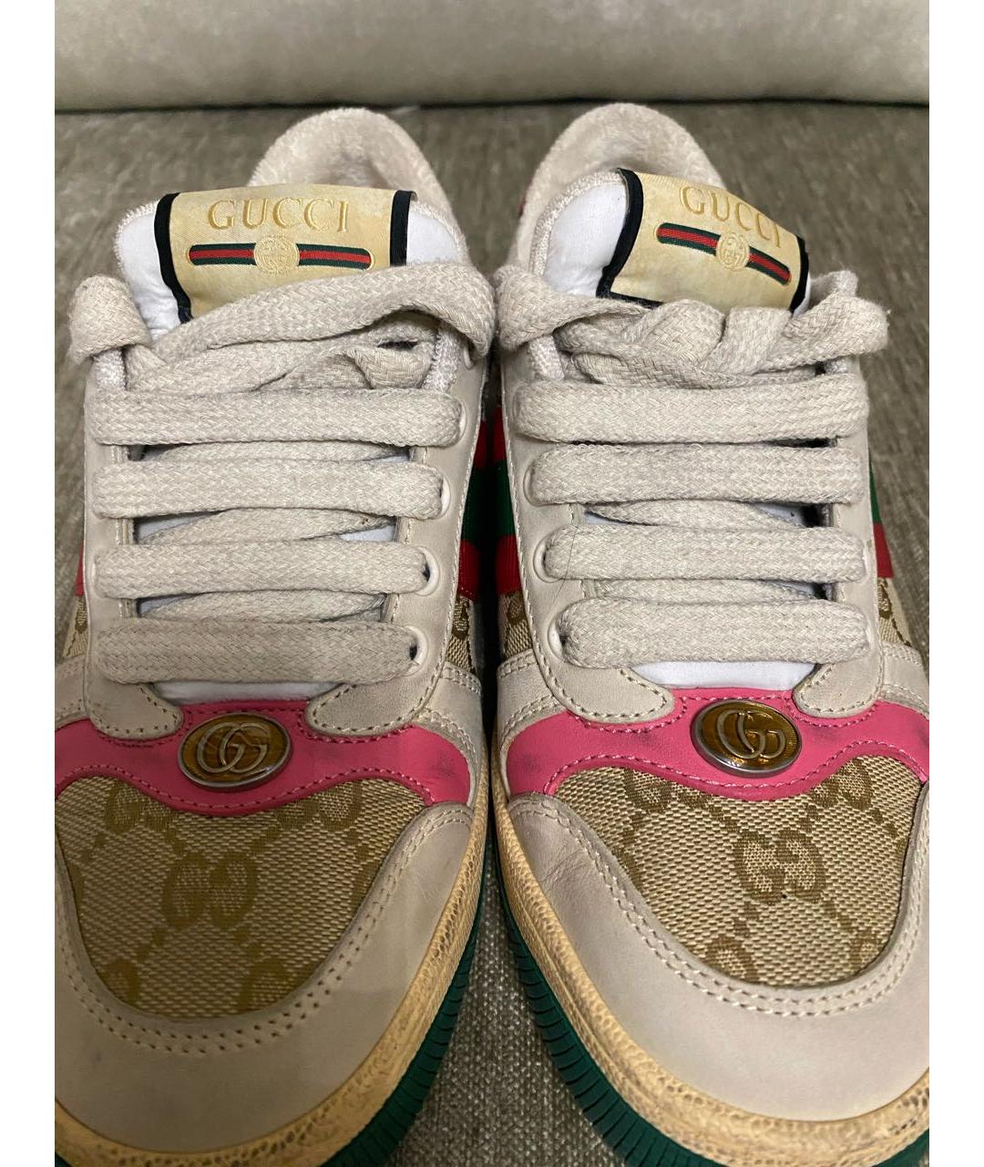 GUCCI Бежевые замшевые кеды, фото 6