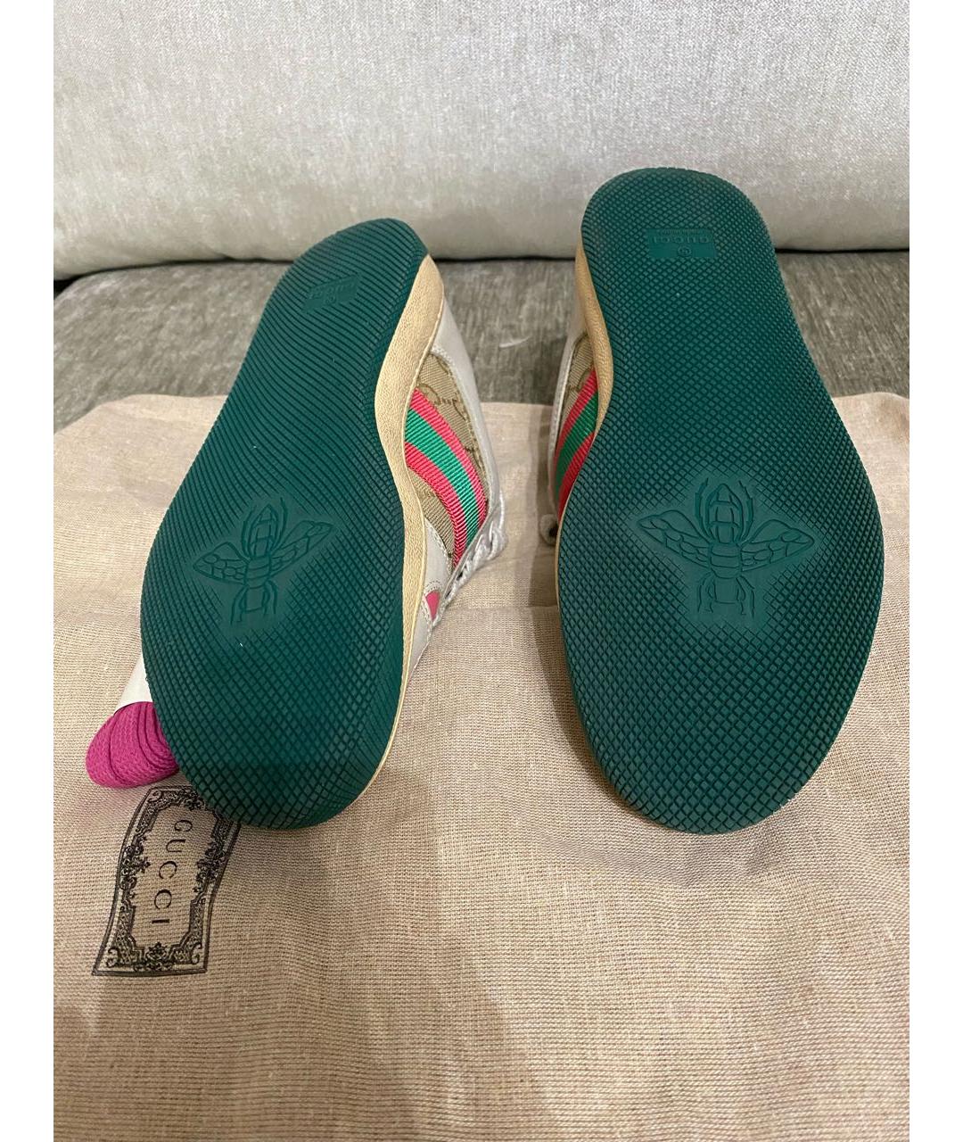 GUCCI Бежевые замшевые кеды, фото 8
