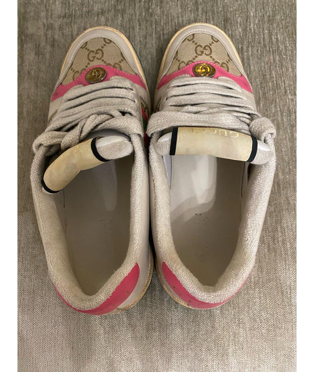GUCCI Бежевые замшевые кеды, фото 3
