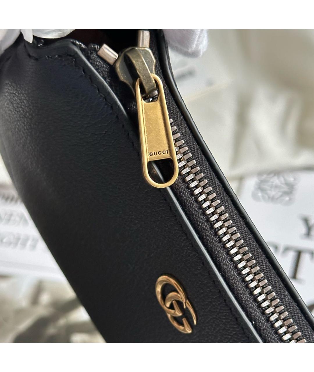 GUCCI Черная кожаная сумка с короткими ручками, фото 5