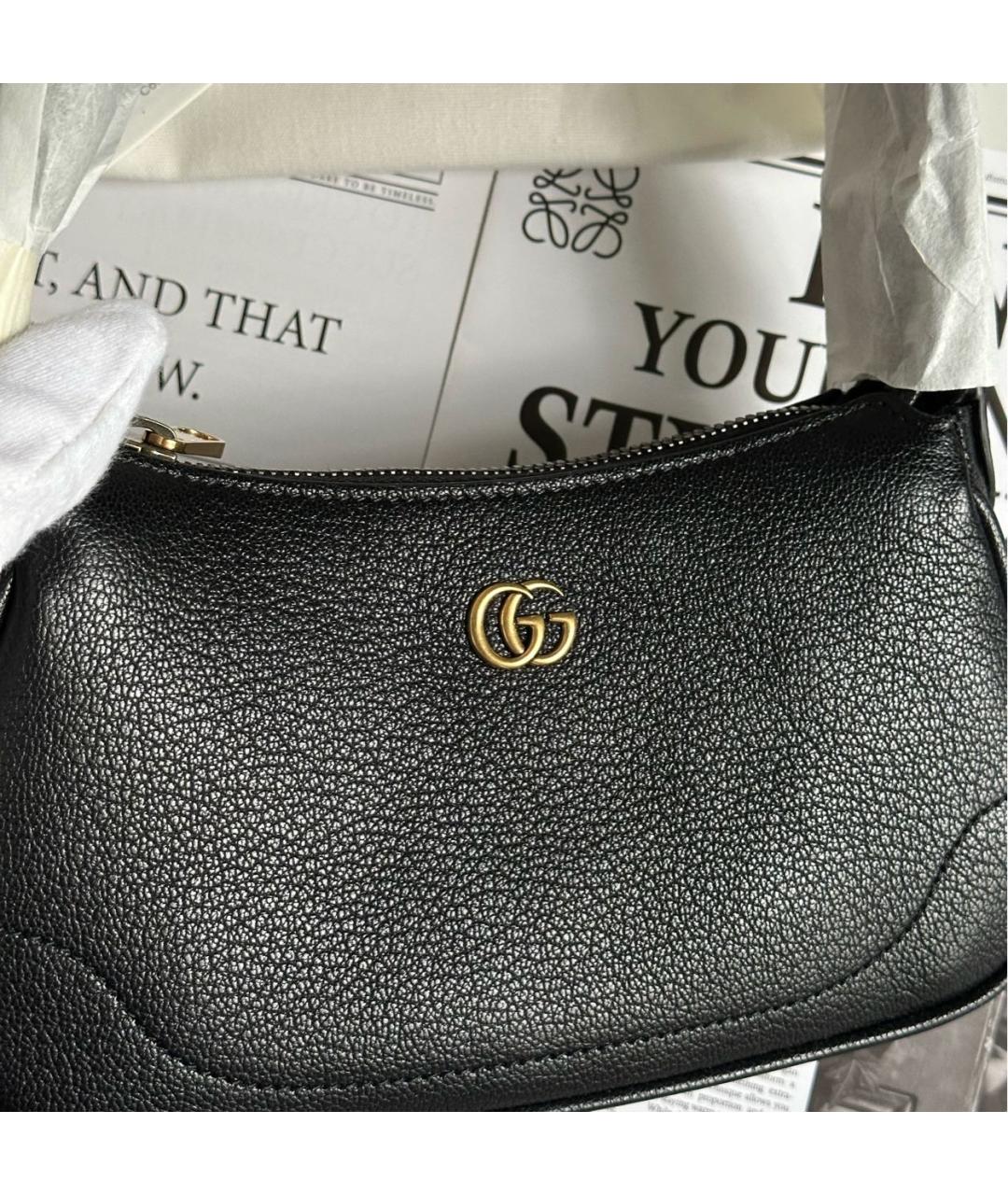 GUCCI Черная кожаная сумка с короткими ручками, фото 6