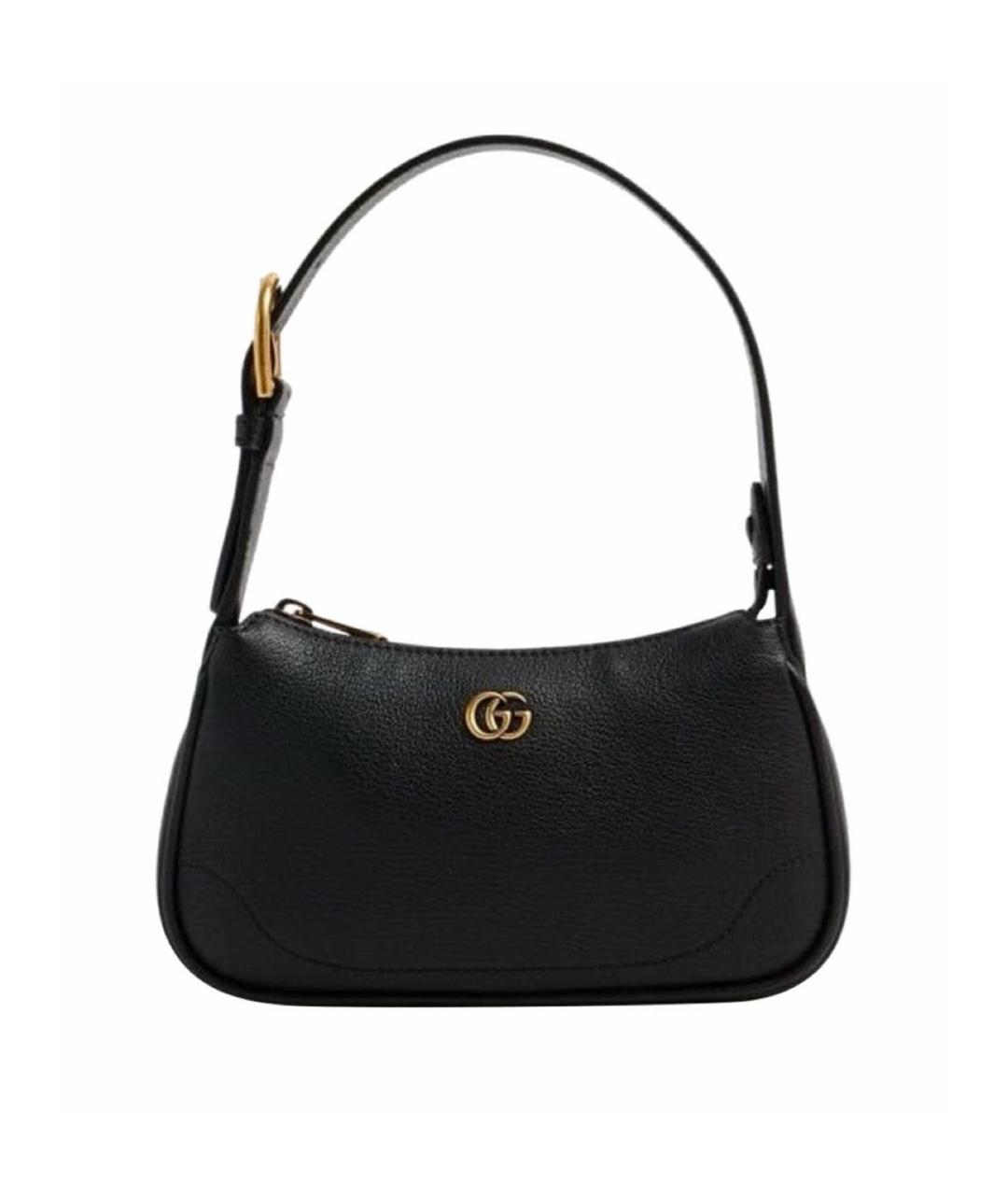 GUCCI Черная кожаная сумка с короткими ручками, фото 1