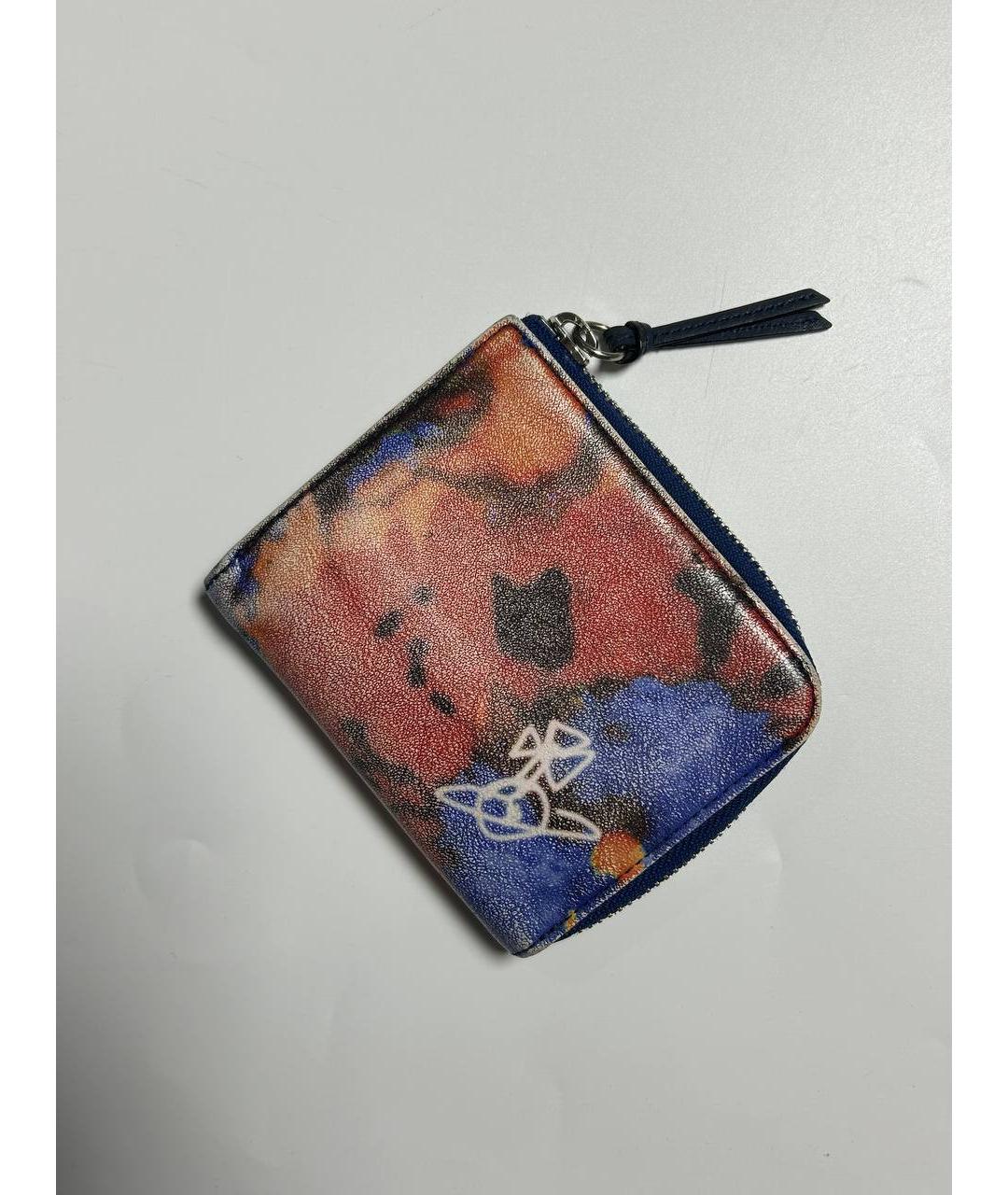 VIVIENNE WESTWOOD Синий кожаный кошелек, фото 2