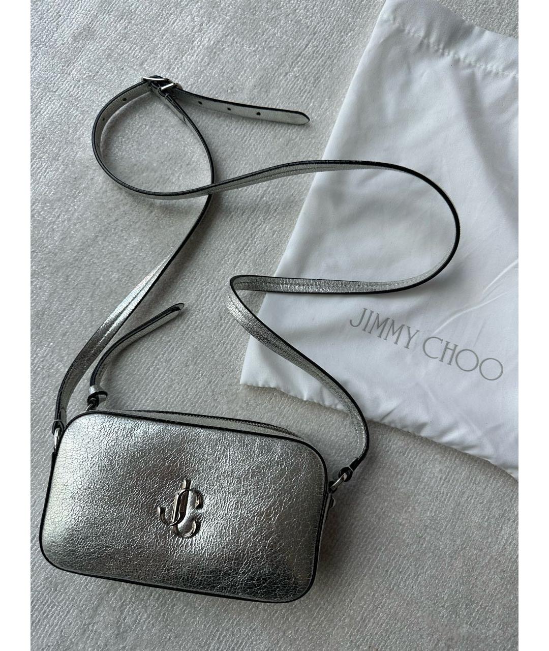 JIMMY CHOO Серебряная сумка через плечо из лакированной кожи, фото 2
